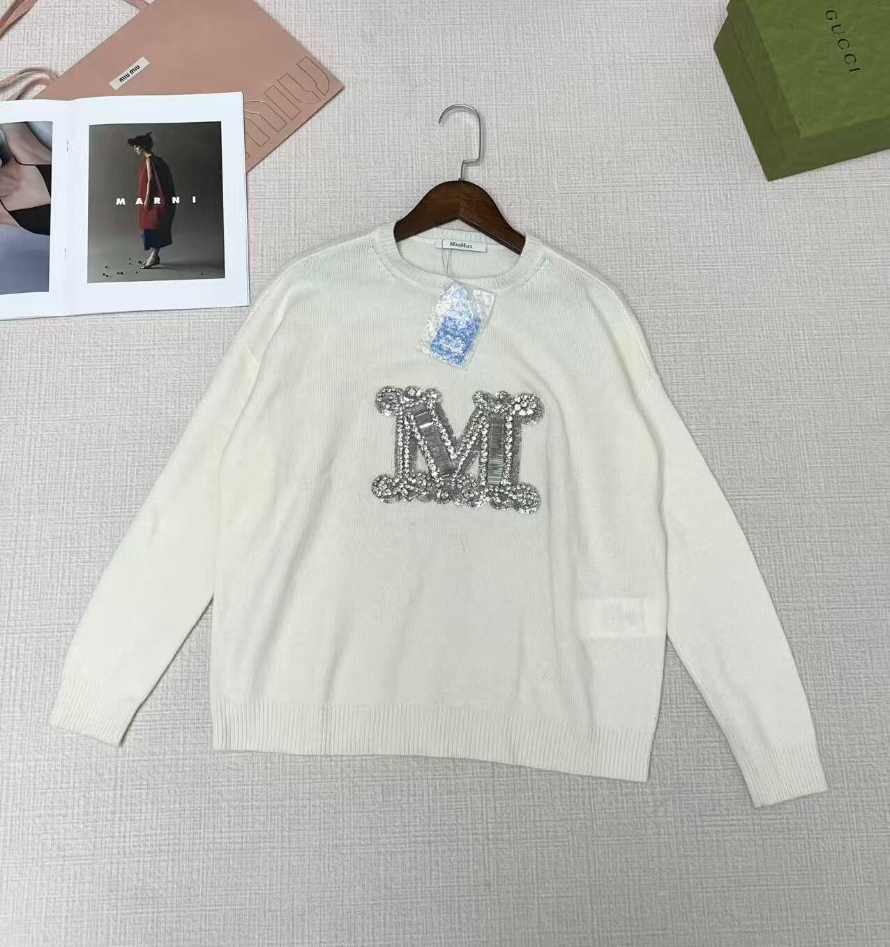 Max Mara Maxmara Knitted Sweater with Tag Size L / US 10 / IT 46 - 1 Thumbnail