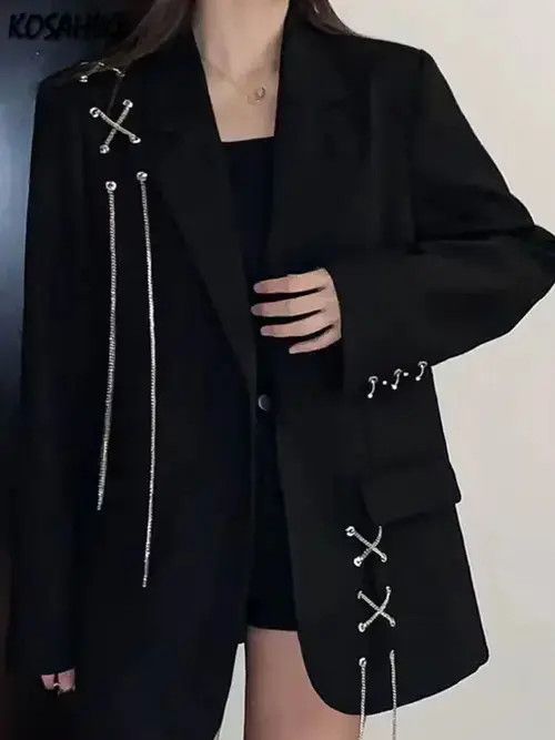 Solid Vintage Blazer Coats Women