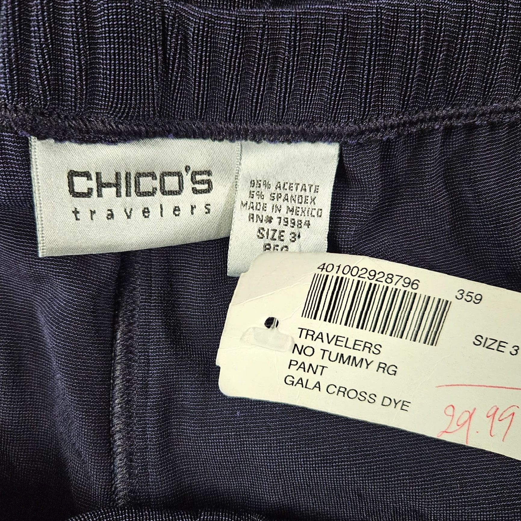 Vintage Chico's Travelers Womens No Tummy Pants XL Purple Pull On High Rise Size 40" / US 18 - 6 Thumbnail
