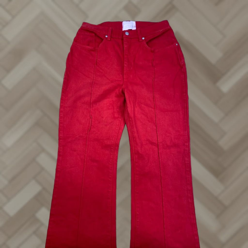 Vintage Revice Jeans Womens 32 Red Pleated Casual 32" Inseam Flared Jeans Womens Red Pleated 32" Inseam Size 24" / US 00 / IT 34 - 1 Thumbnail