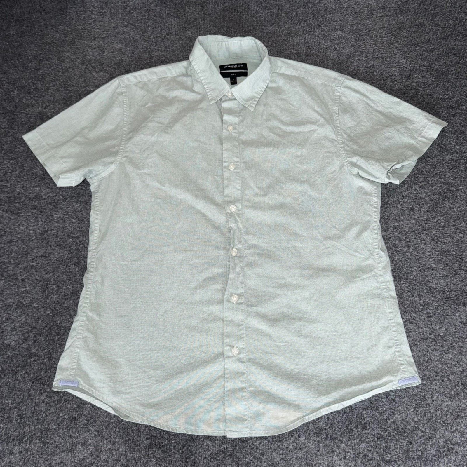 Bonobos Bonobos Shirt Mens Large Green Stretch Slim Fit Casual Size US L / EU 52-54 / 3 - 1 Thumbnail