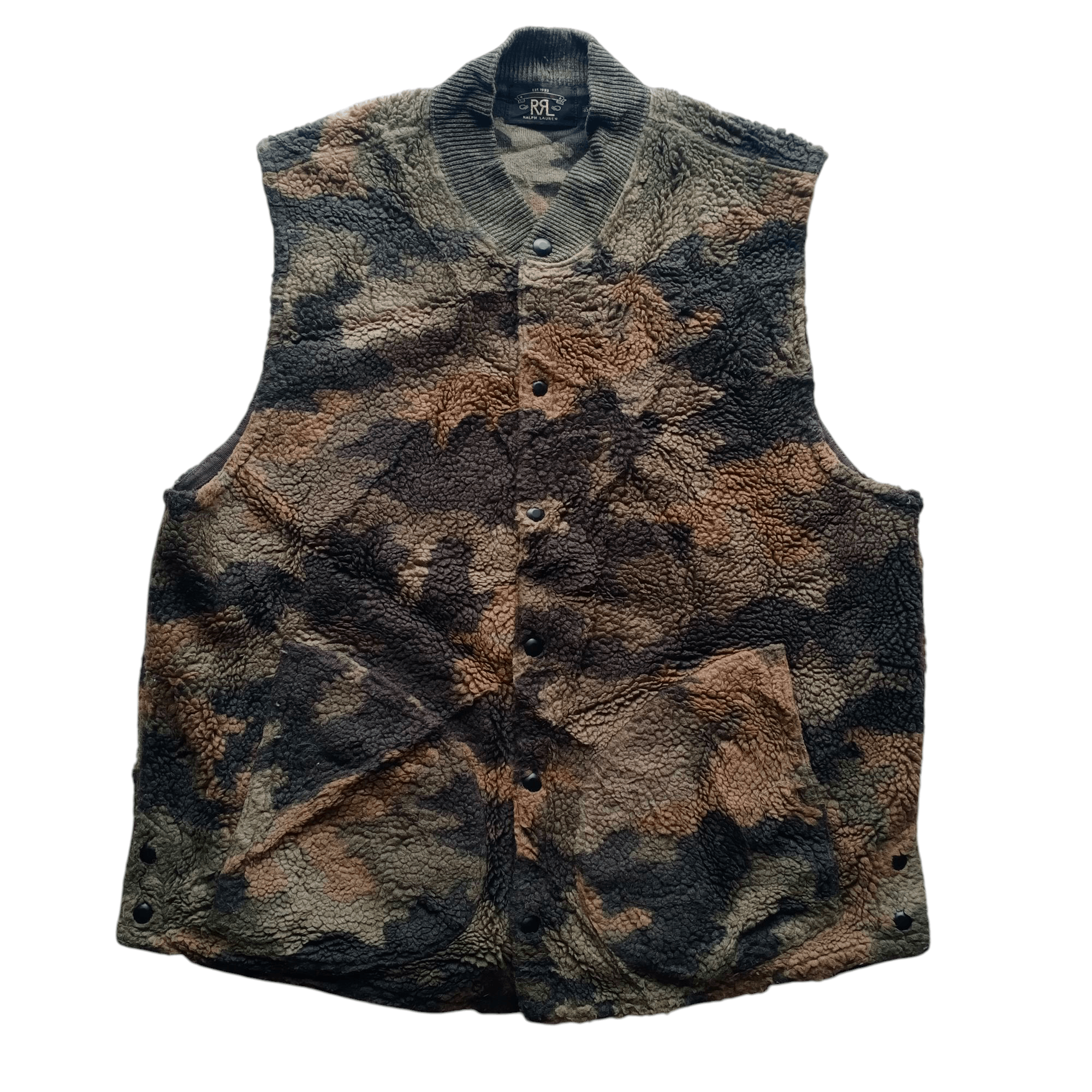 Ralph Lauren RRL DOUBLE RL Ralph Lauren Sherpa Fleece Vest - Camo Size US XL / EU 56 / 4 - 2 Thumbnail