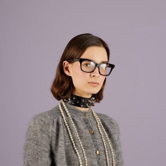 Gucci Gucci GG1299O 001 Eyeglasses Black 55mm Square Frame Size ONE SIZE - 2 Thumbnail