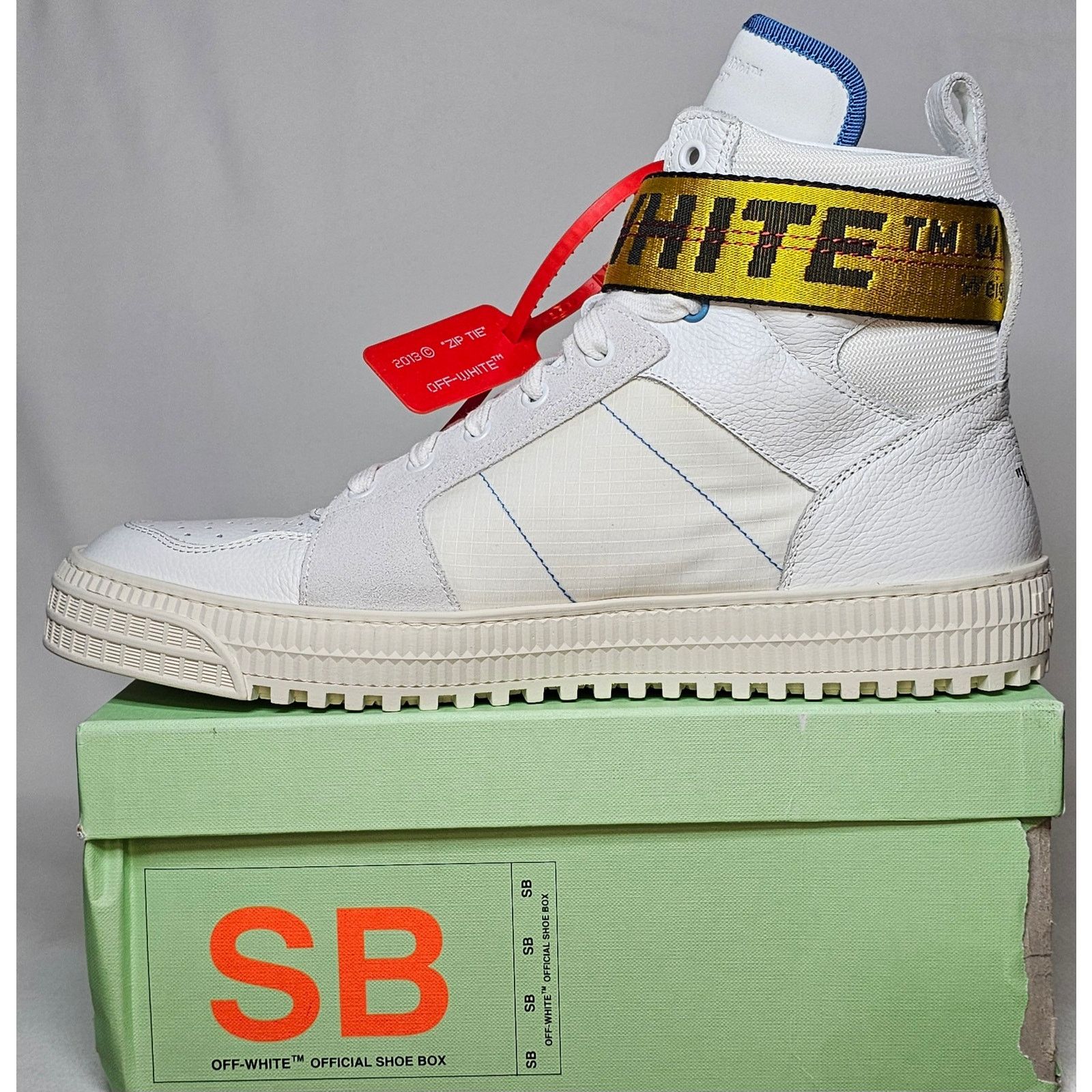 Off-White Off-White White Canvas and Leather Industrial High Top Size US 11 / EU 44 - 3 Thumbnail