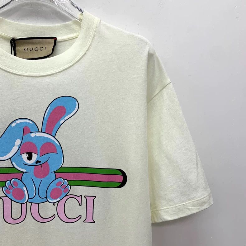 Gucci Gucci White rabbit letter printed cotton round-neck short- Size XS / US 0-2 / IT 36-38 - 3 Thumbnail