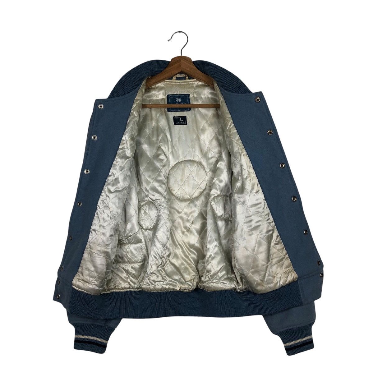 Japanese Brand 📌Vintage Wool Varsity Jacket Mac Beth Big Logo Full Patches Size US L / EU 52-54 / 3 - 14 Thumbnail