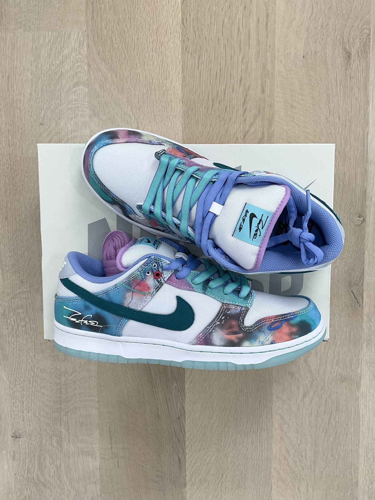 Futura × Nike Nike SB x Futura Laboratories Dunk Low Pro Bleached Aqua Size US 10 / EU 43 - 1 Thumbnail