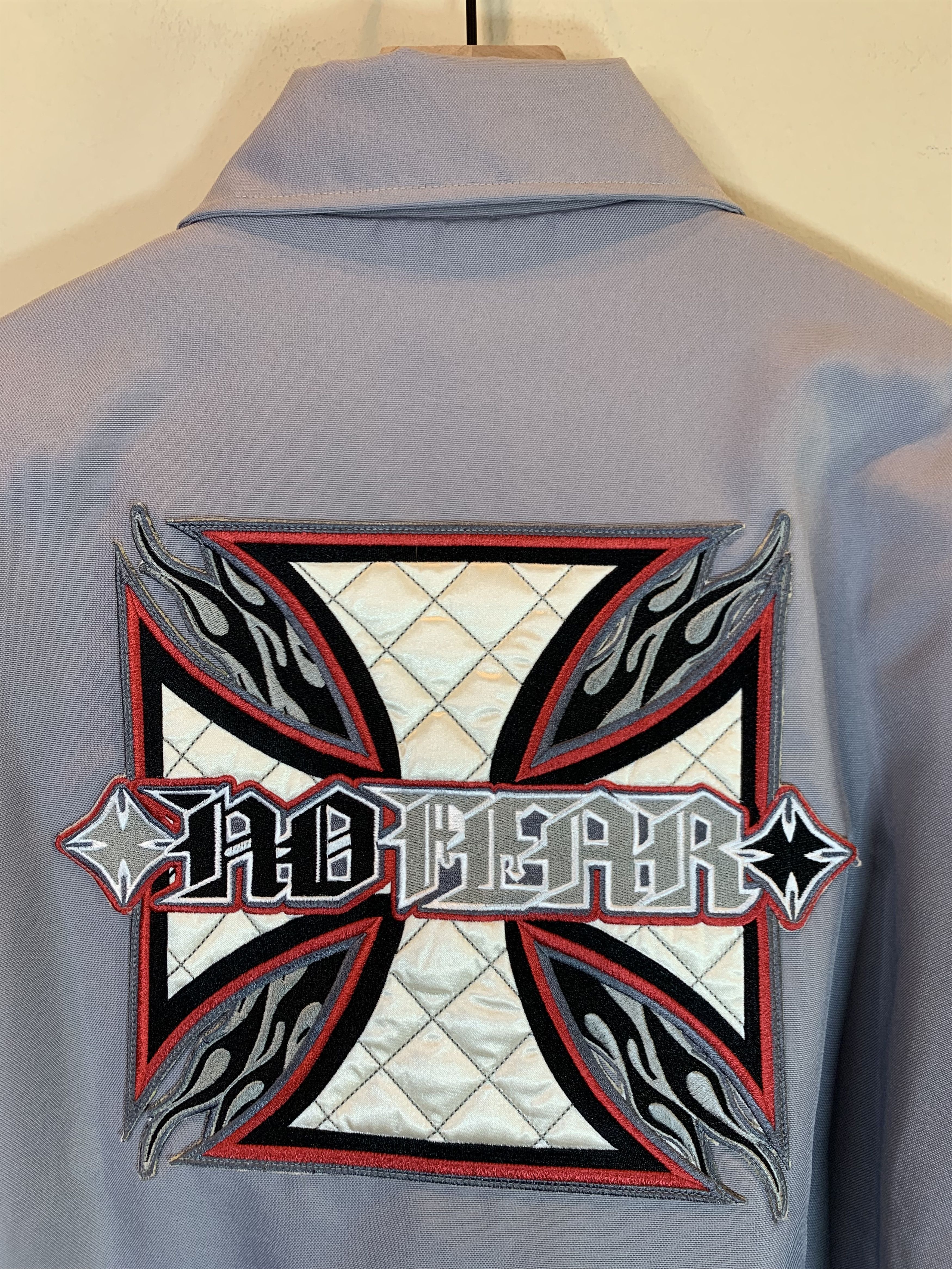 No Fear *RARE* No Fear Iron Cross Flame Biker Embroidered Zip Jacket Size US L / EU 52-54 / 3 - 3 Thumbnail