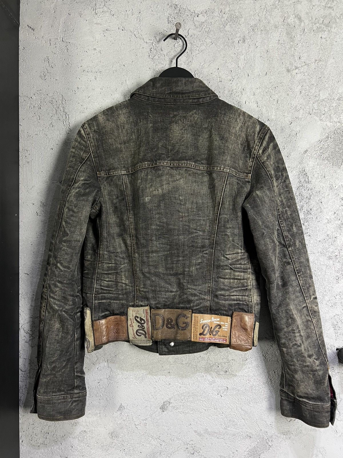 Dolce & Gabbana Dolce & Gabbana AW2003 Archive Tags Grey Raw Denim Jacket Size S / US 4 / IT 40 - 5 Thumbnail