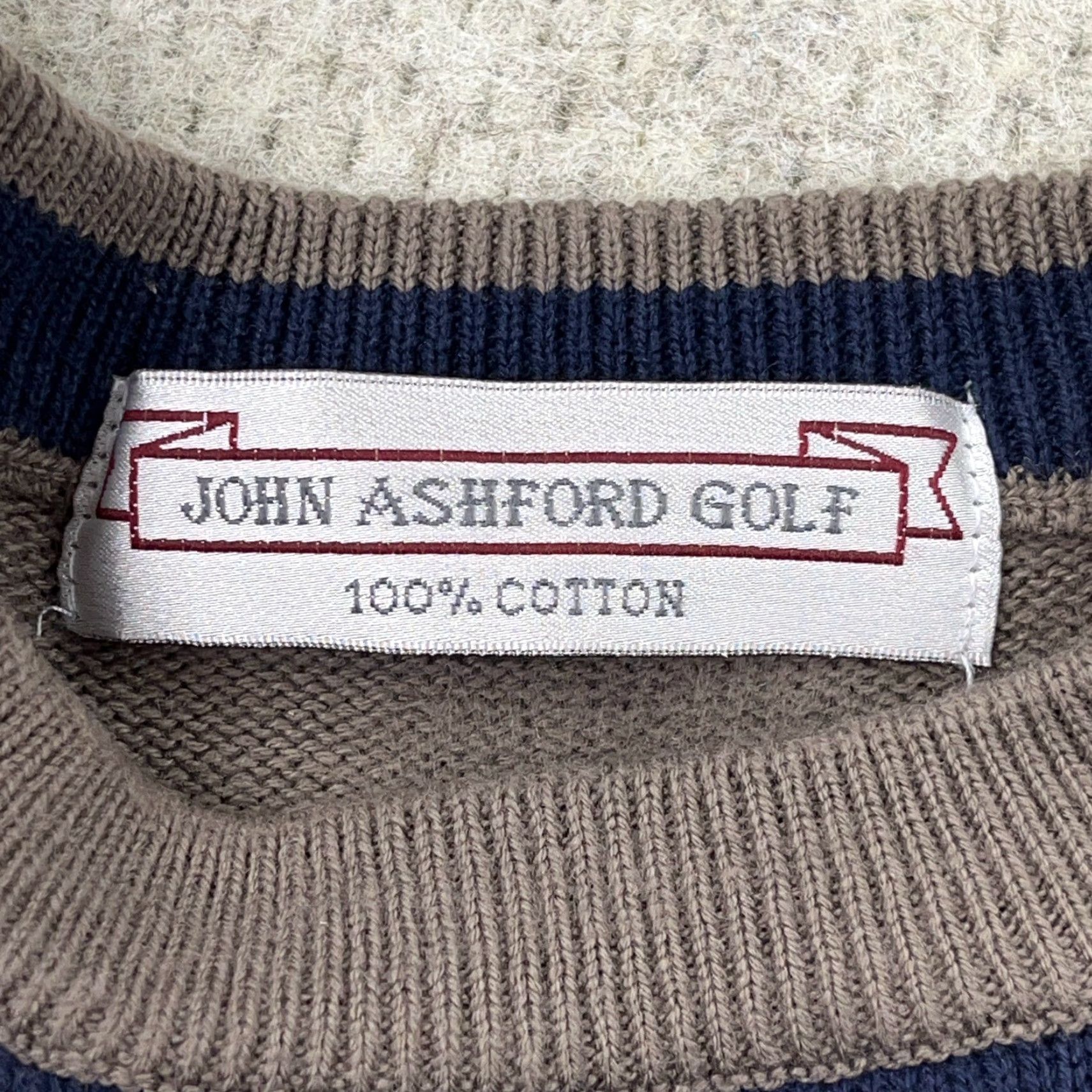 Vintage VINTAGE John Ashford Golf Sweater Men XL Brown Heavy Knit 90s Embroidered Pullover Size US XL / EU 56 / 4 - 3 Thumbnail