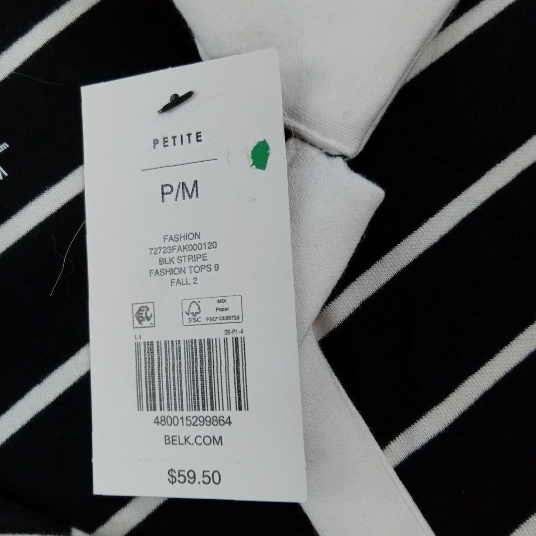 Vintage Crown & Ivy Top Women Petite Medium Black White Striped Oversized Polo Shirt Size M / US 6-8 / IT 42-44 - 6 Thumbnail