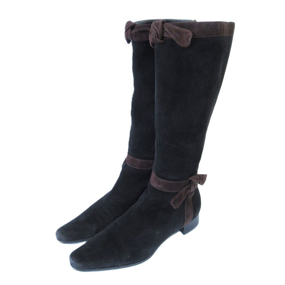 Prada Prada Prada Ribbon Suede Long Boots Suede Shoes DUTY FREE for USA Size ONE SIZE - 1 Thumbnail