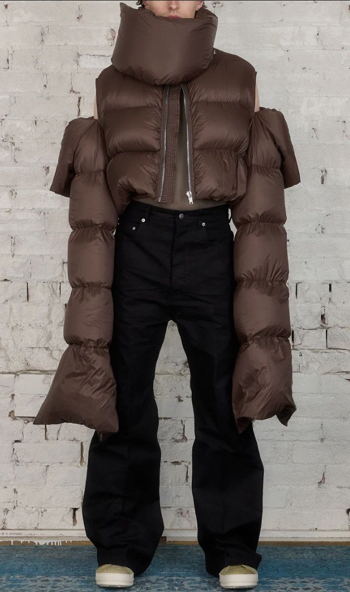 Rick Owens Rick Owens Babel Mountain Cropped Duvet Jacket Nylon Brown Size US M / EU 48-50 / 2 - 9 Thumbnail