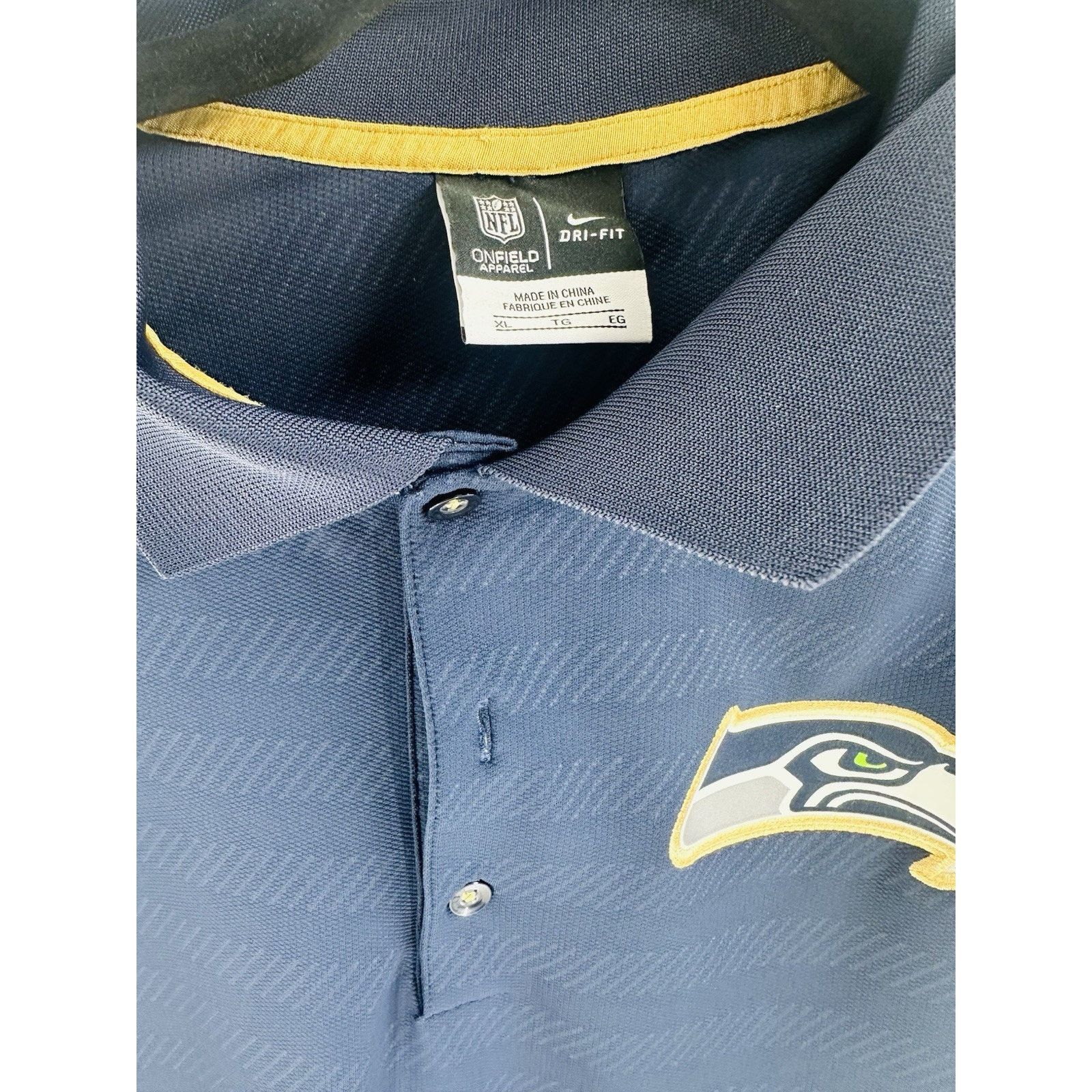 Nike Seattle Seahawks NFL Men’s XL OnField Blue Polo Nike Dri Fit Size US XL / EU 56 / 4 - 2 Thumbnail