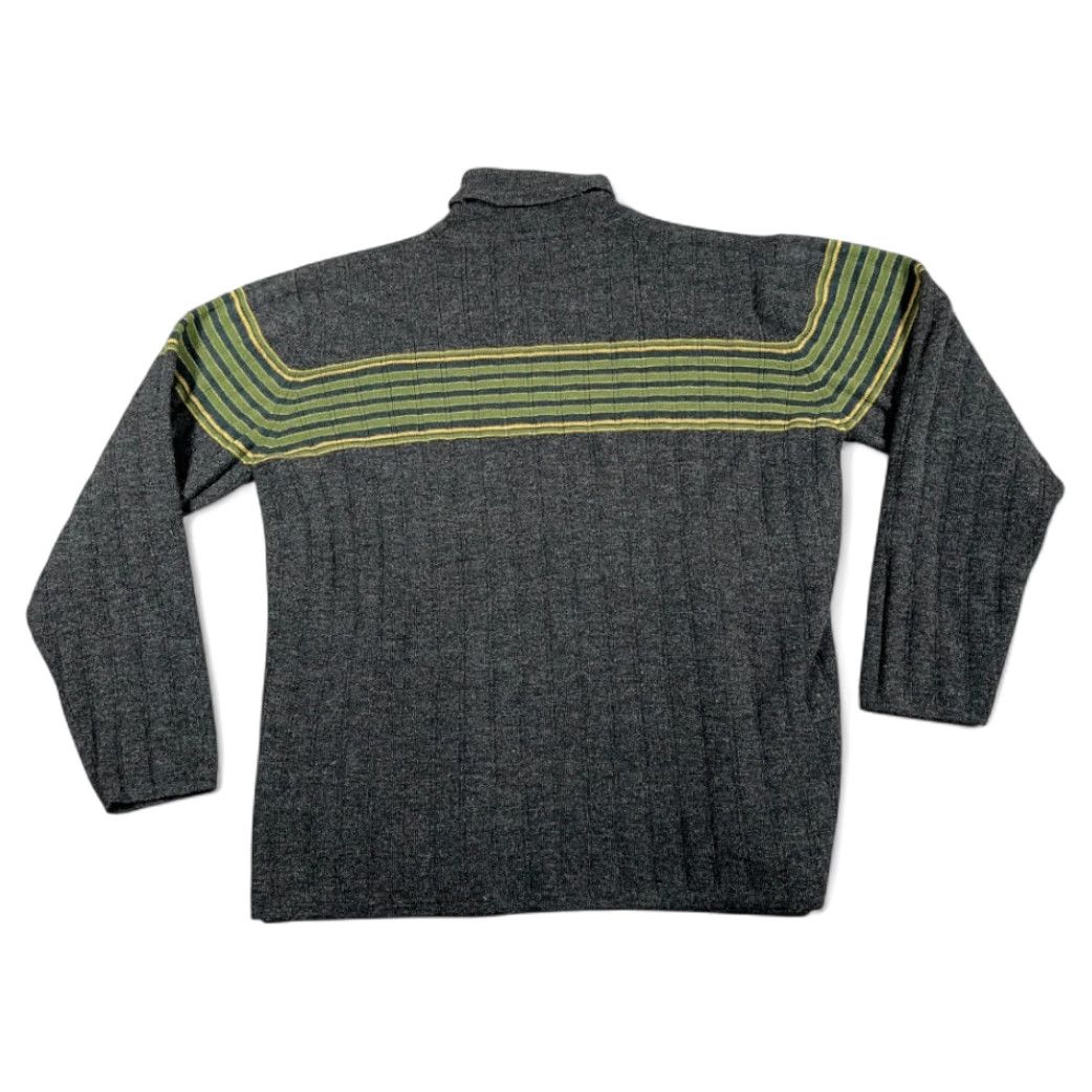 Banana Republic Banana Republic Sweater Womens XL Black Green Wool Turtleneck Y2K Striped Wool Knit Pullover 25in Size XL / US 12-14 / IT 48-50 - 3 Thumbnail