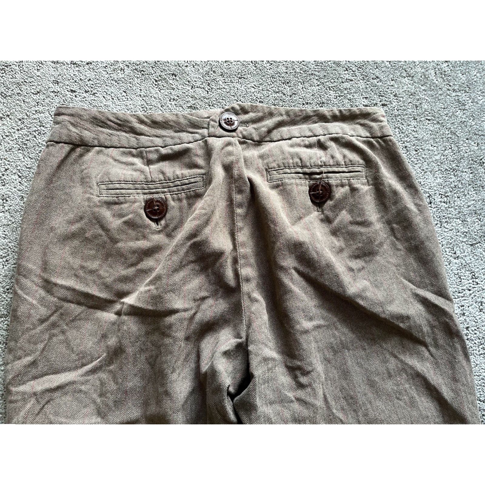 Gap Gap Women Cropped Pants 6 Brown Cotton Knit High-Rise Tapered Inseam 25 Womens Size 28" / US 6 / IT 42 - 4 Thumbnail