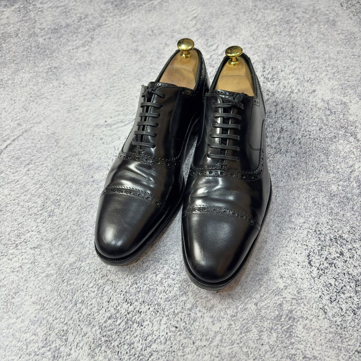 Dolce & Gabbana × Handmade D&G Mens Black Oxfords Brogues US9.5 UK8.5 EU42.5 27.5cm Size US 9.5 / EU 42-43 - 2 Thumbnail