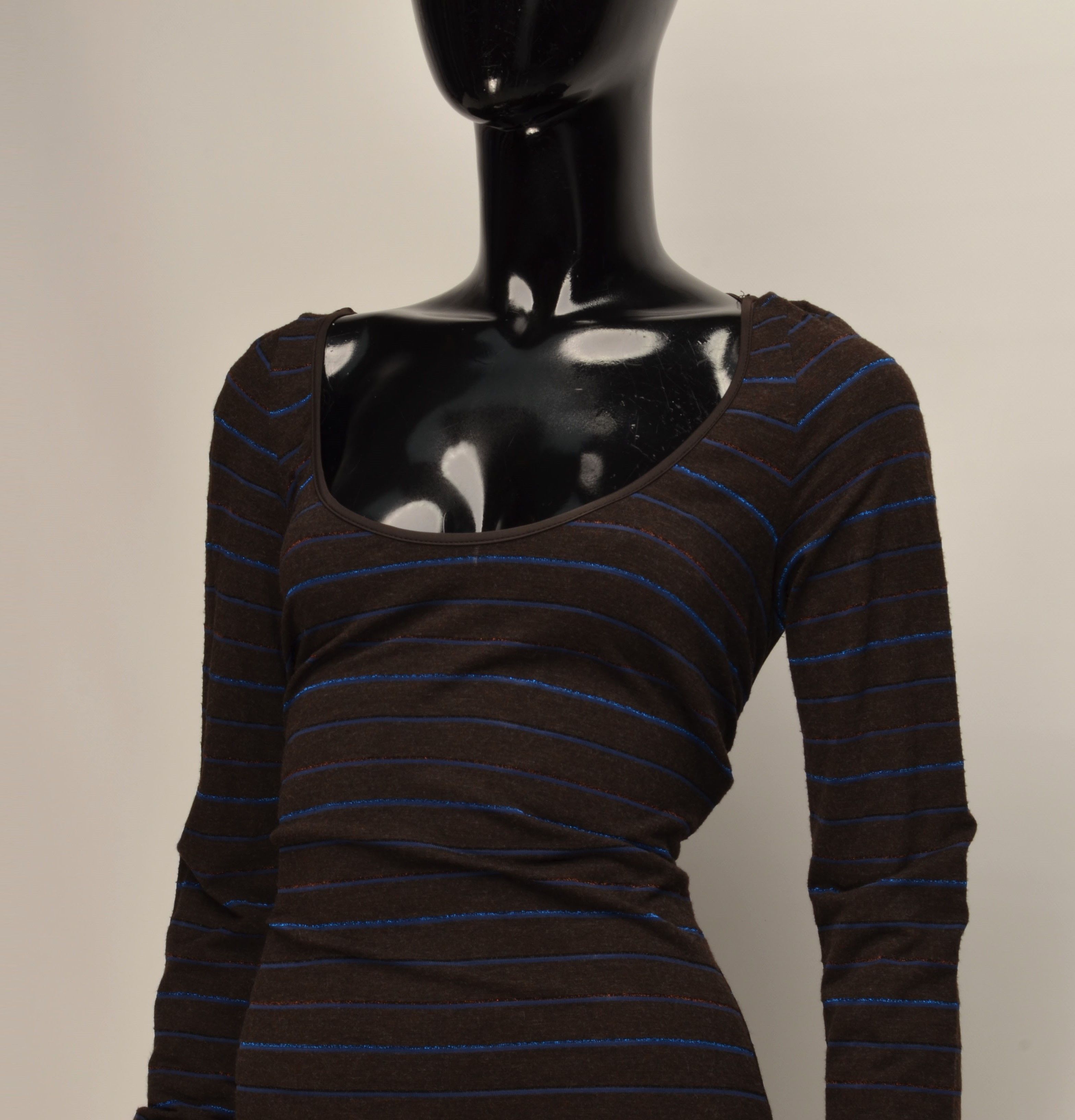 Miss Sixty × Vintage Miss Sixty Striped Knit Bodycon Dress Open Back Lace-Up Size M / US 6-8 / IT 42-44 - 3 Thumbnail