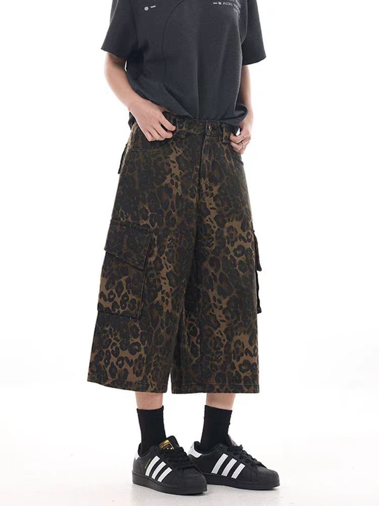 Japanese Brand × Vintage Leopard print paratrooper vintage casual baggy shorts Size US 32 / EU 48 - 4 Thumbnail
