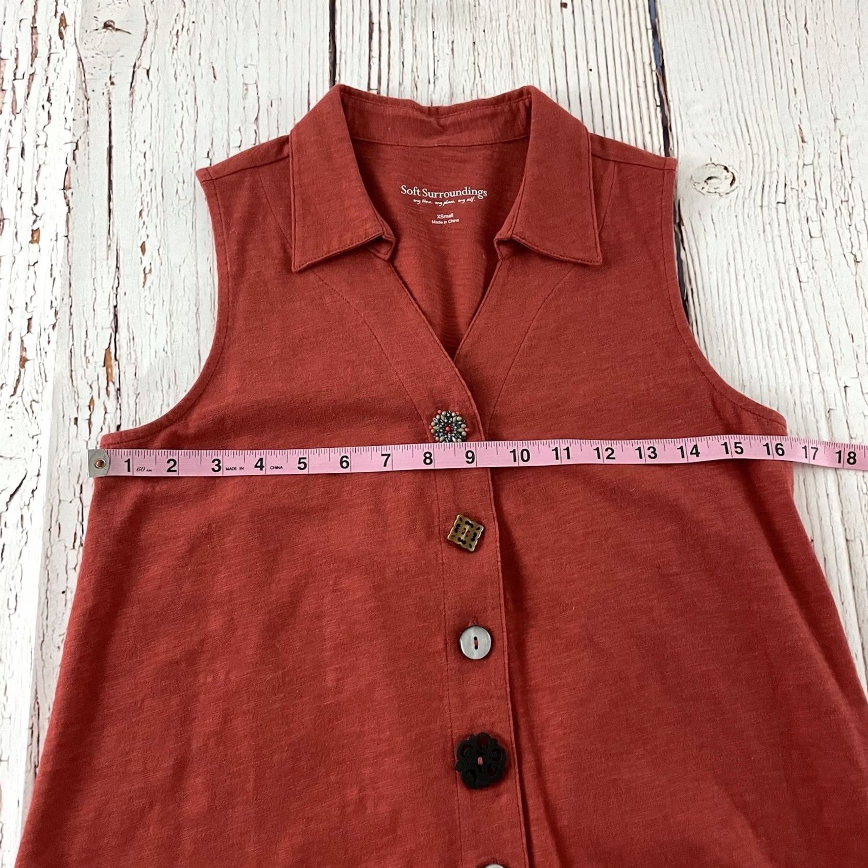 Soft Surroundings Soft Surroundings Shirt Women's XS Rust Orange Sleeveless Blouse XS Women's Orange Vintage? Size XS / US 0-2 / IT 36-38 - 3 Thumbnail