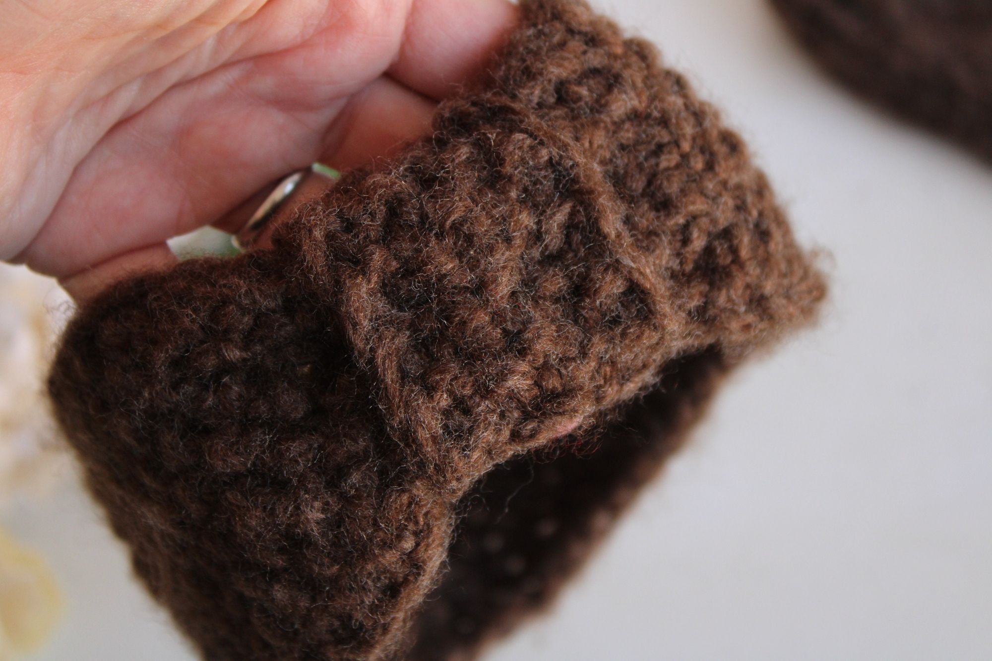 Handmade Hand Knit Headband, Earwarmer in Brown, "Highlands", One of Size ONE SIZE - 9 Thumbnail