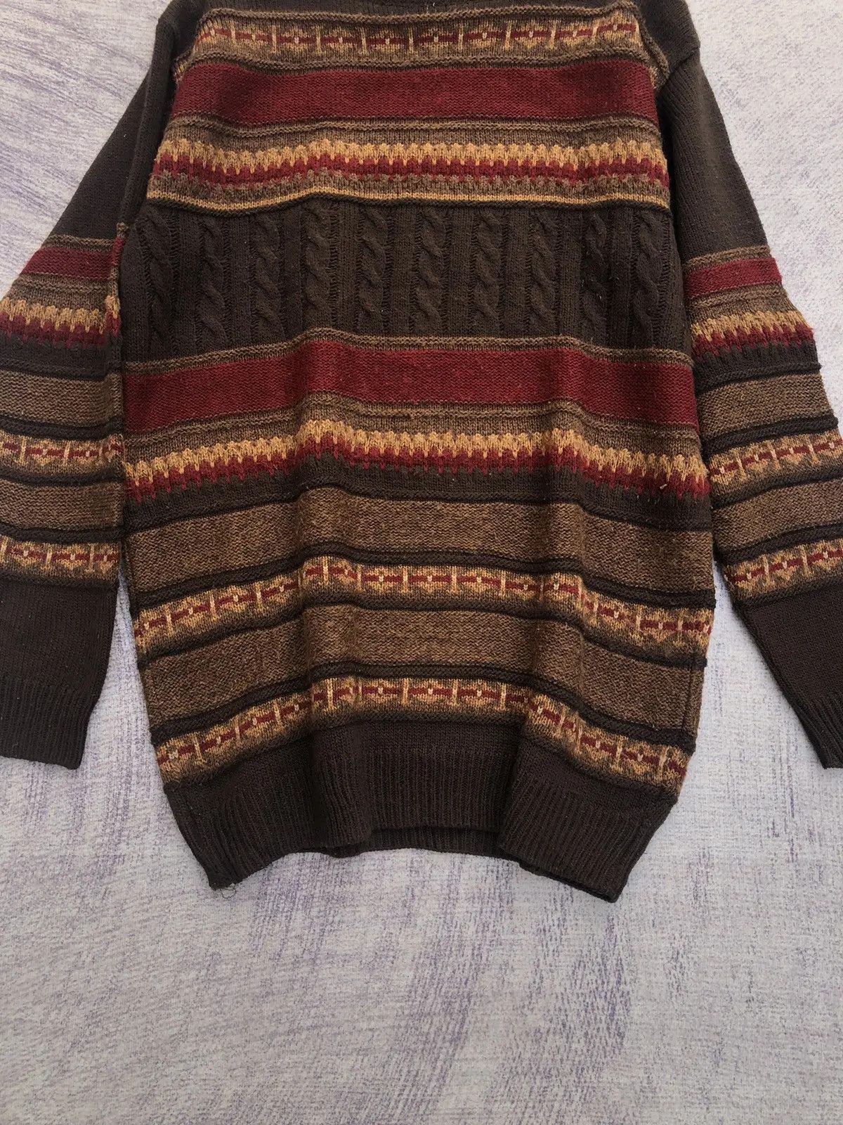 Aran Isles Knitwear × Homespun Knitwear 💥Vintage COLERIGE Stripe Pureknit Jumper Made In Italy Size US L / EU 52-54 / 3 - 4 Thumbnail
