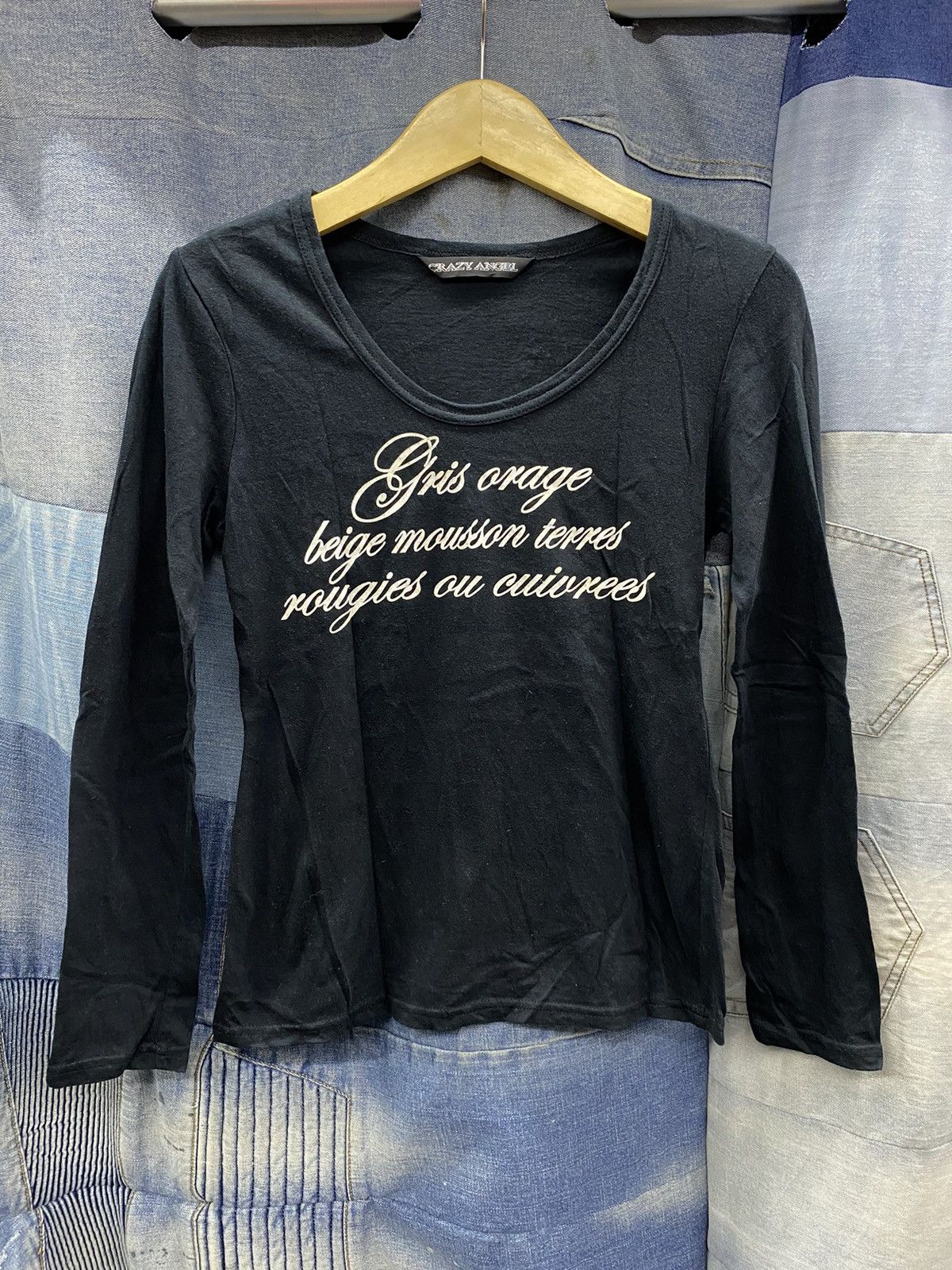 japanese brand crazy angel font & butterfly longsleeve