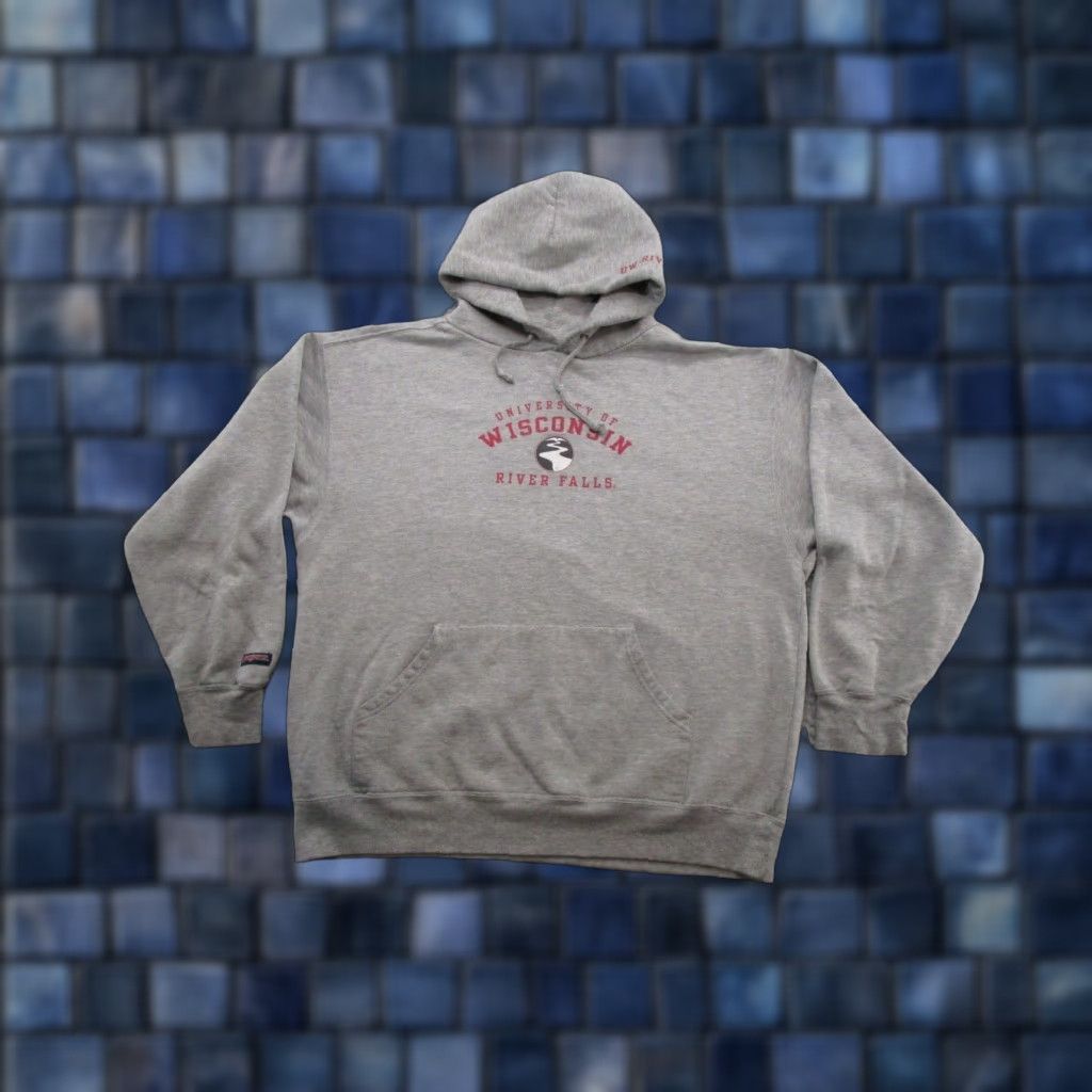 Jansport VINTAGE UWRF Wisconsin Hoodie Sweatshirt Shirt Men L Gray University Sweatshirt Hoodie Mens L University Theme 90s Size US L / EU 52-54 / 3 - 1 Thumbnail