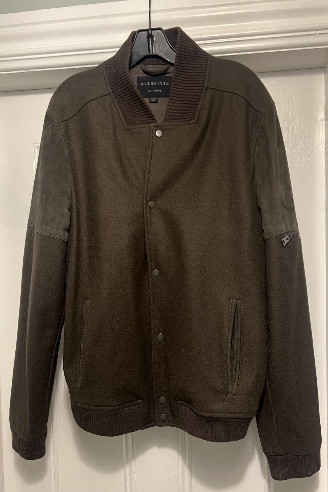 Allsaints × Designer Authentic ALLSAINTS Bomber Varsity Jacket Brown Jacket XXL Size US XXL / EU 58 / 5 - 1 Thumbnail