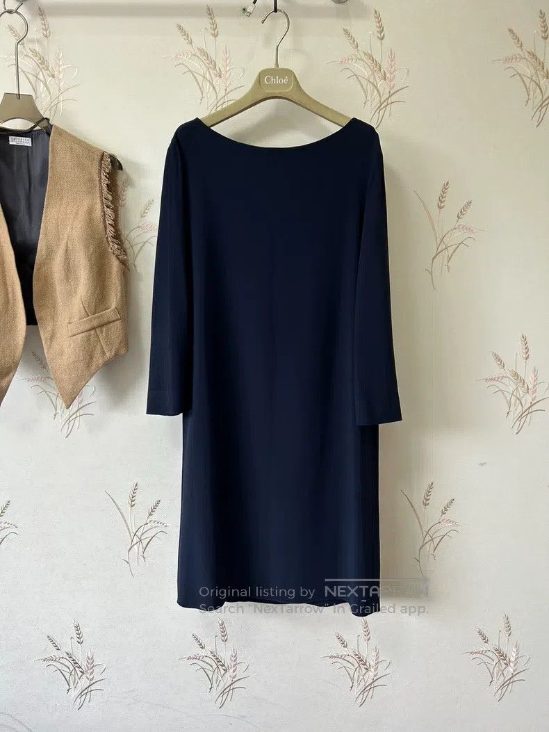The Row The row Dark blue minimalist straight dress Size M / US 6-8 / IT 42-44 - 2 Thumbnail