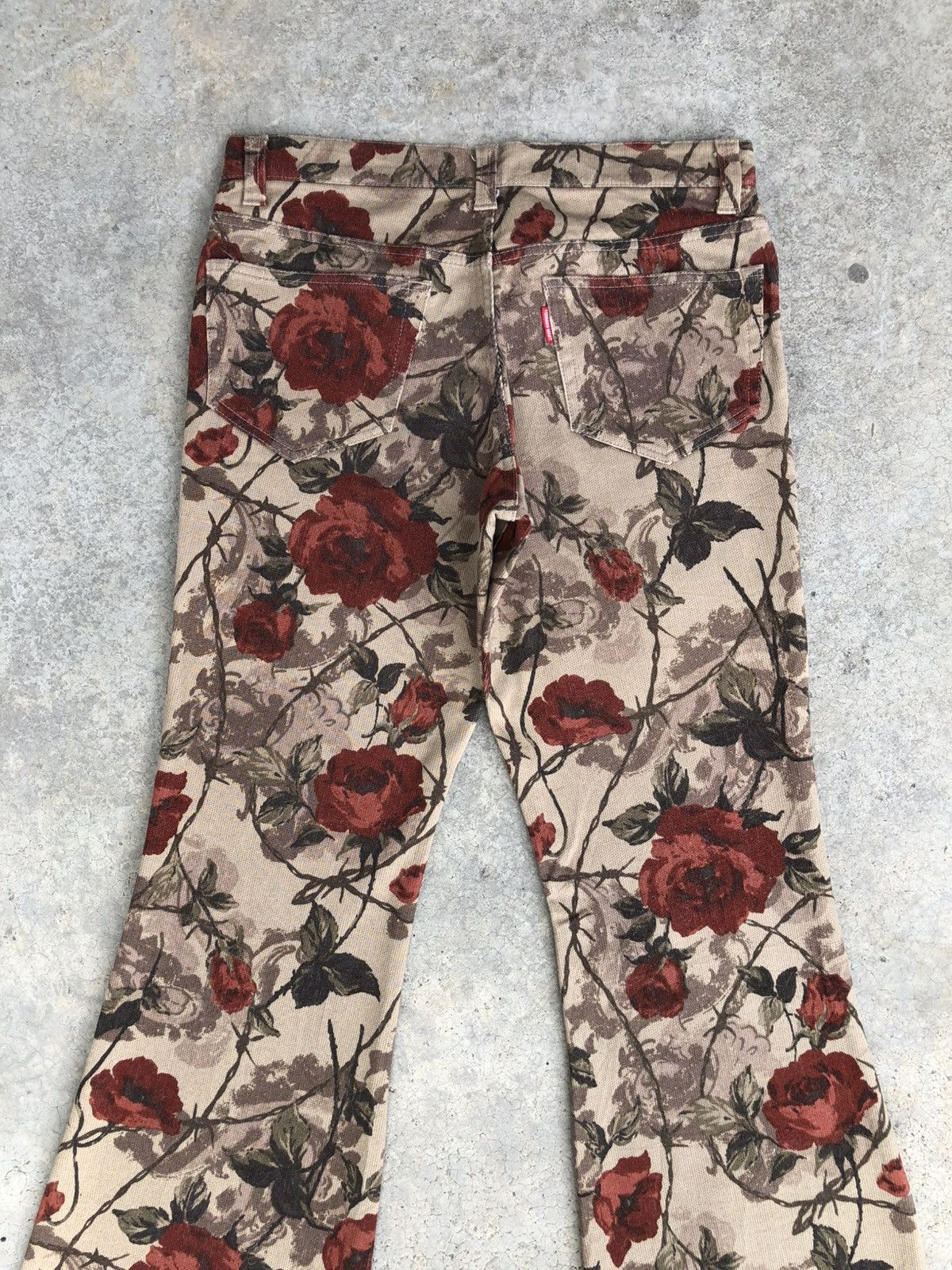 Tornado Mart Rare Tornado Mart Flared Bootcut Jeans Fullprint Flower Size US 31 - 8 Thumbnail