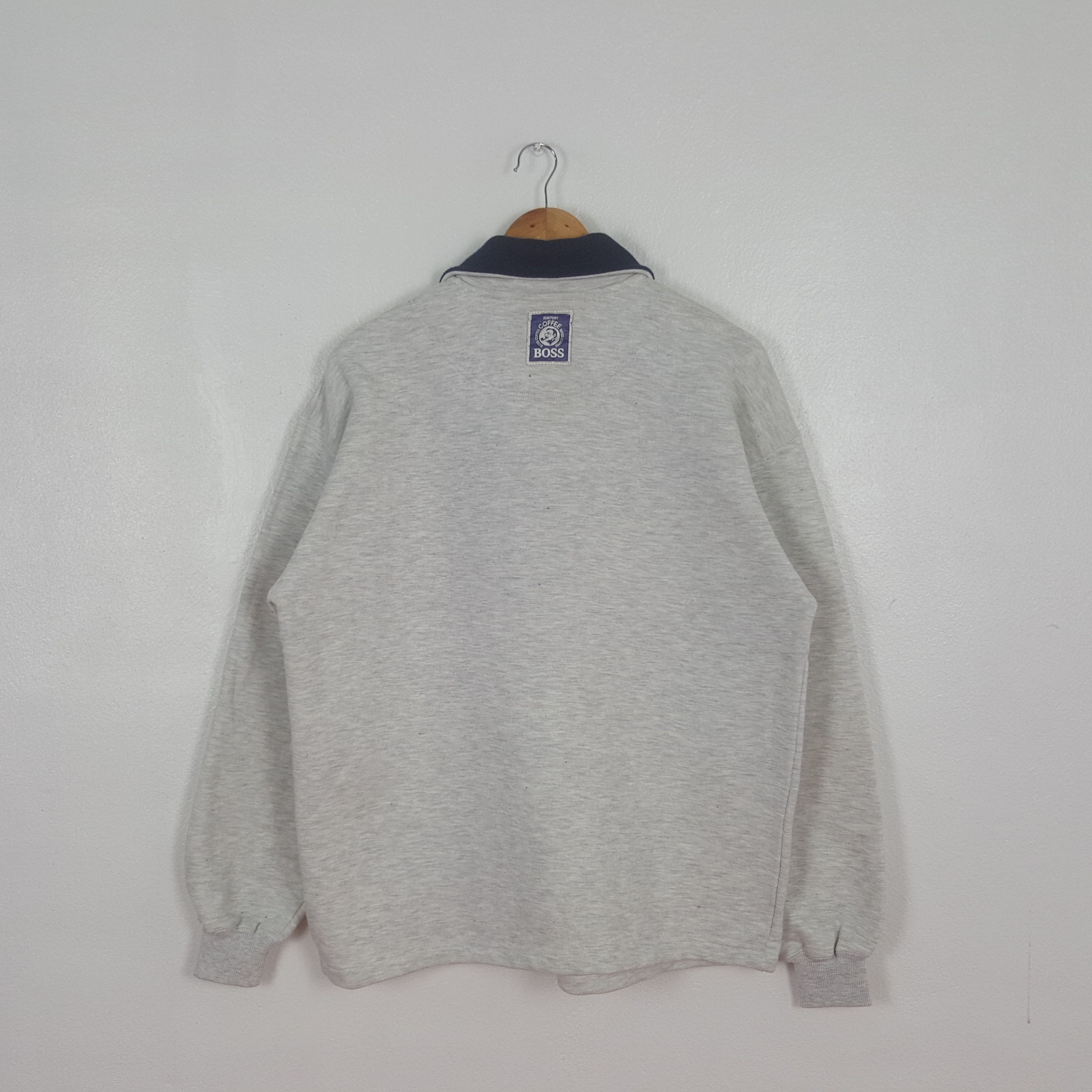 Vintage Vintage Boss Coffee Half Zipper Collared Sweatshirt C323N20 Size US L / EU 52-54 / 3 - 3 Thumbnail