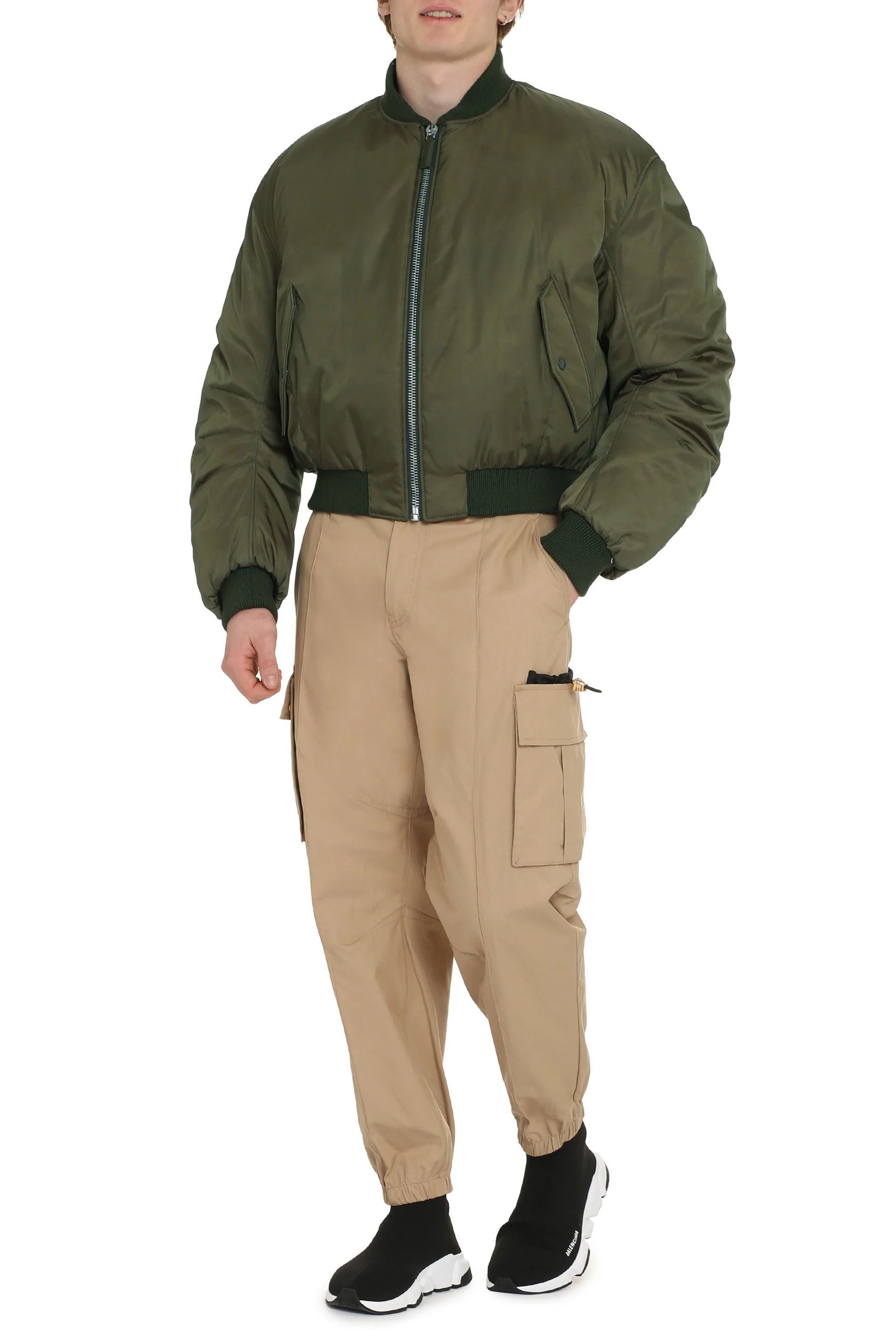 Prada o1mt1gz0724 Re-Nylon Bomber Jacket in Green Size US L / EU 52-54 / 3 - 4 Thumbnail
