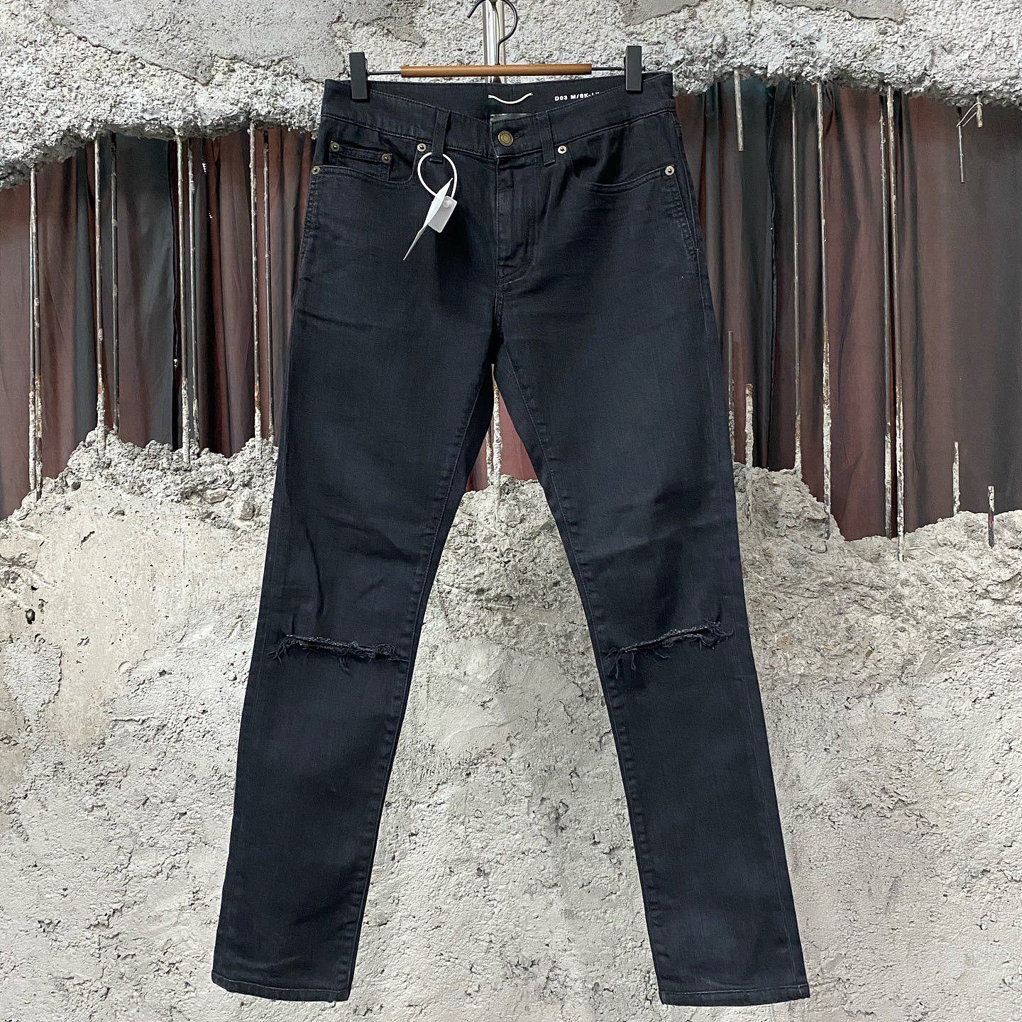 Saint Laurent Distressed Black Jeans Size 30