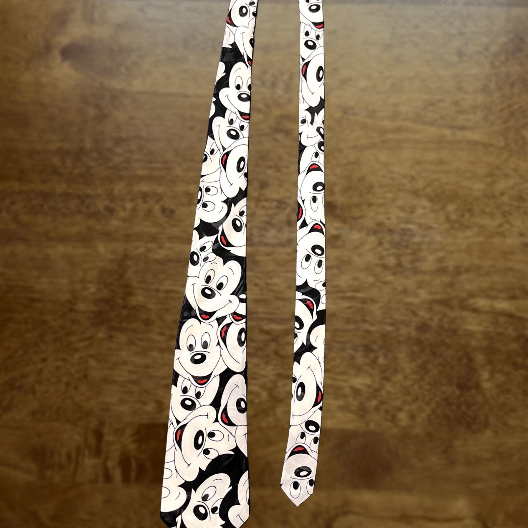 Disney Balancine Hot Cakes Tie Mens One Size White Mickey Mouse Disney Allover Novelty Size US 35 - 1 Thumbnail