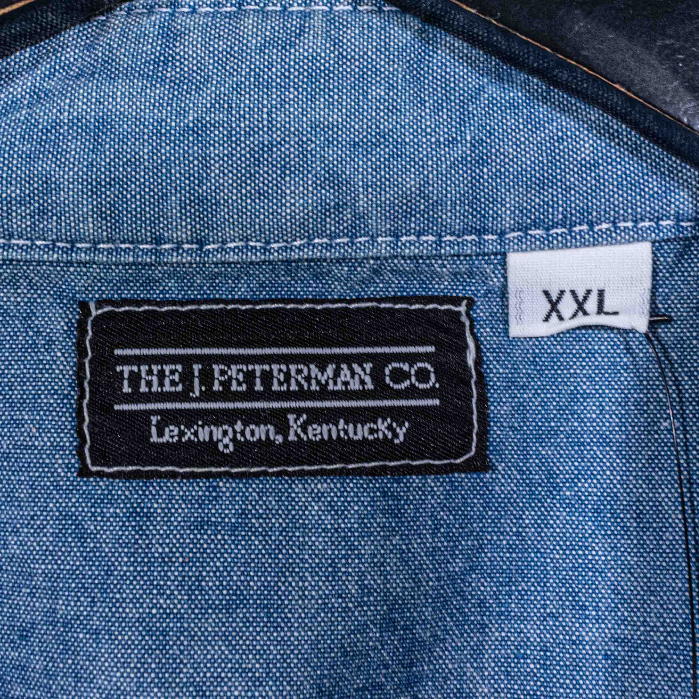 J. Peterman J Peterman Denim Shirt Double Pocket Distressed Workwear Y2K Size US XXL / EU 58 / 5 - 8 Thumbnail
