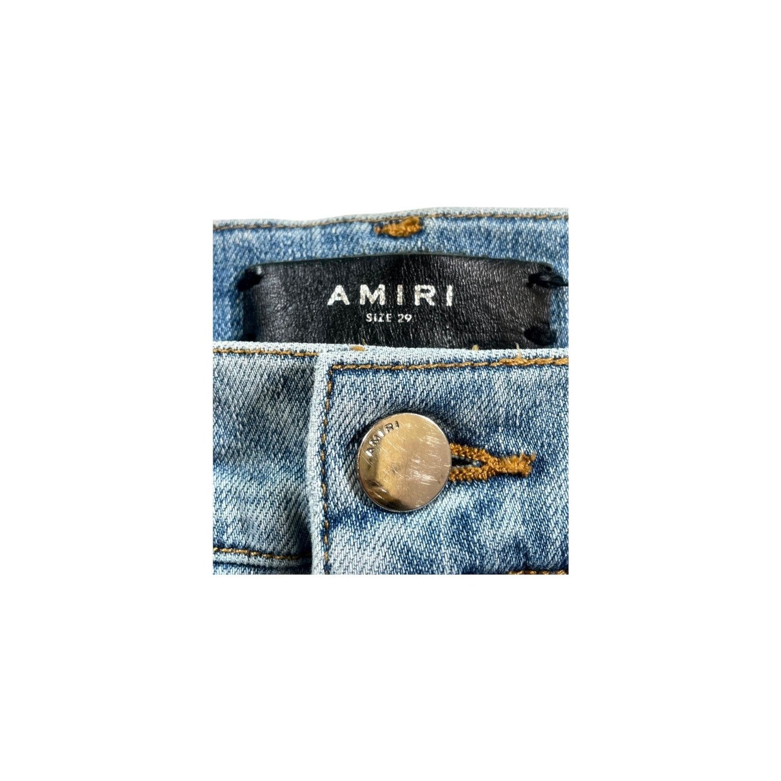 Amiri Amiri Stripe Light Wash & White Jeans Size US 29 - 4 Thumbnail