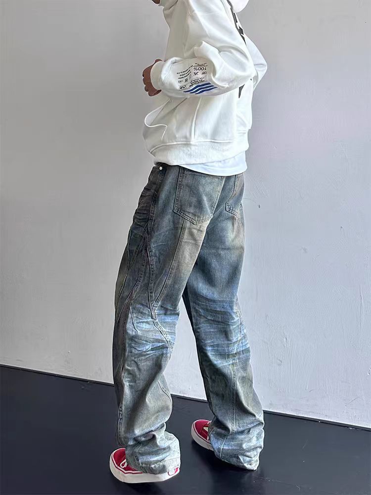 Japanese Brand × Vintage Vintage street washed and aged oil stained design jeans Size US 30 / EU 46 - 3 Thumbnail