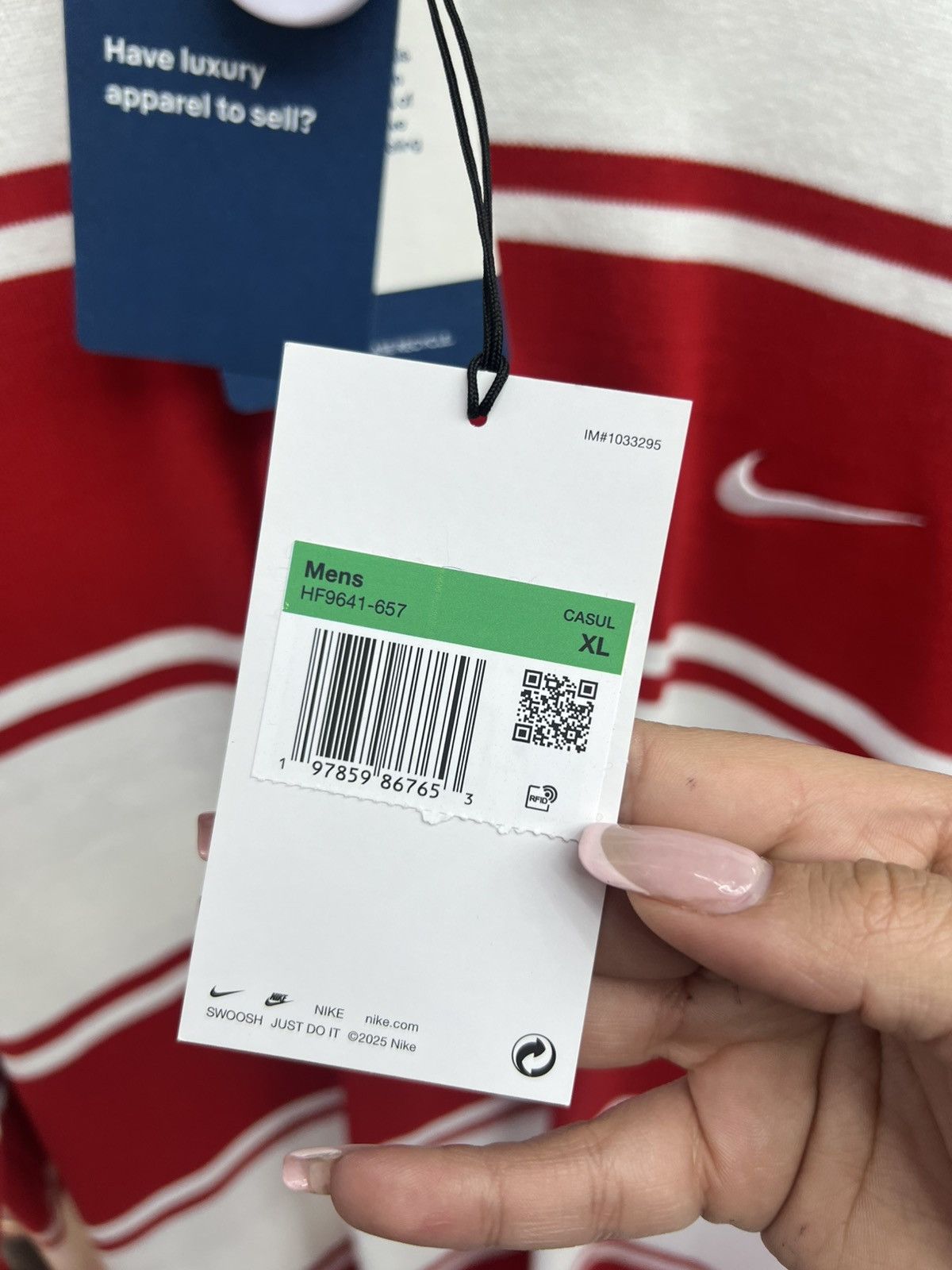 Nike Supreme x Nike Stripe Rugby Red Shirt Size US XL / EU 56 / 4 - 9 Thumbnail