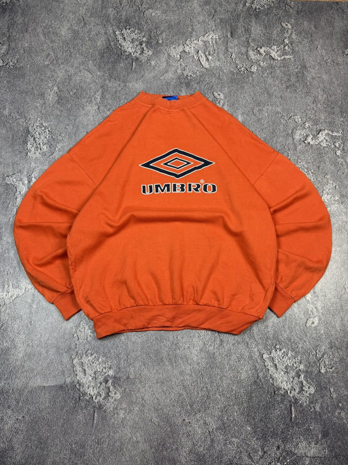 Umbro Vintage 90s Umbro Orange Crewneck Boxy Fit Spell Out Sweat Size US XXL / EU 58 / 5 - 1 Thumbnail