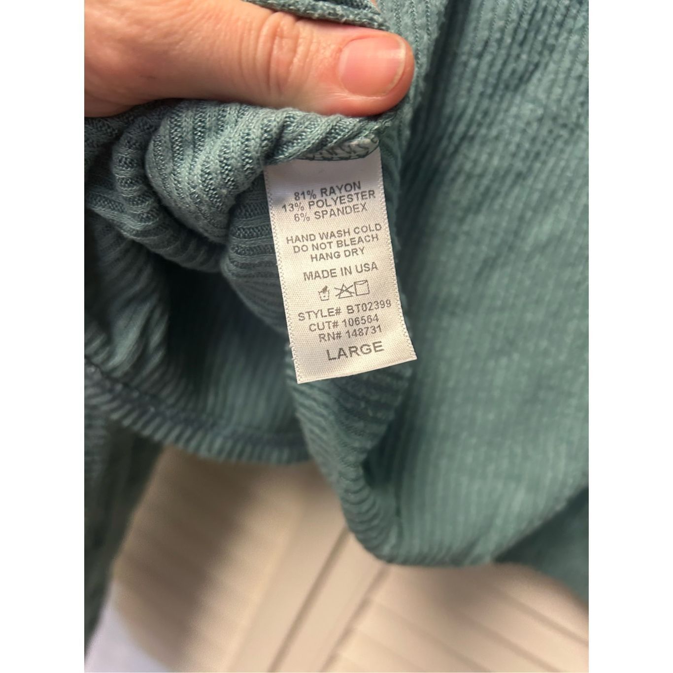 Blush Blue Blush Teal Cropped Ribbed Turtleneck Sweater, Size Larg Size L / US 10 / IT 46 - 8 Thumbnail