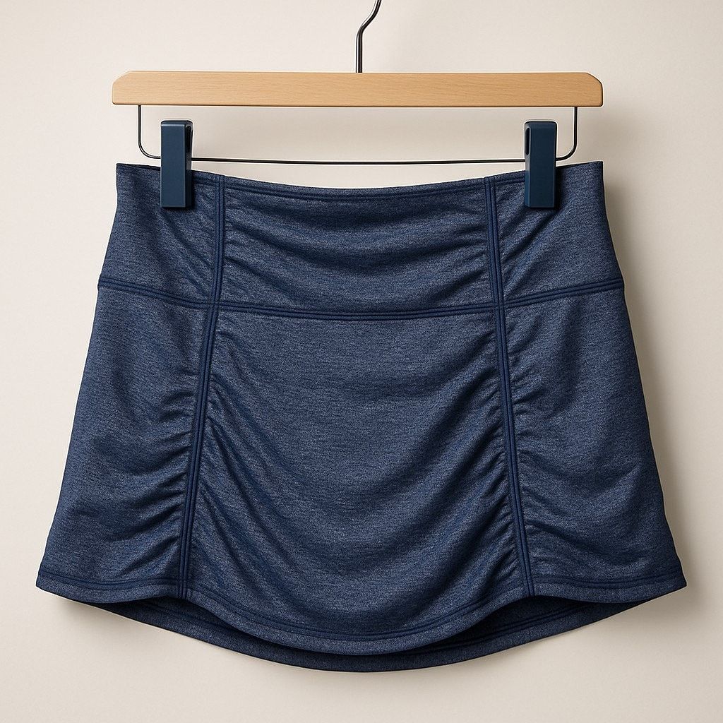 Athleta Athleta Hatha Yoga Skort Black Ruched Skirt Built in Shorts Size 25" / US 0 / IT 36 - 1 Thumbnail