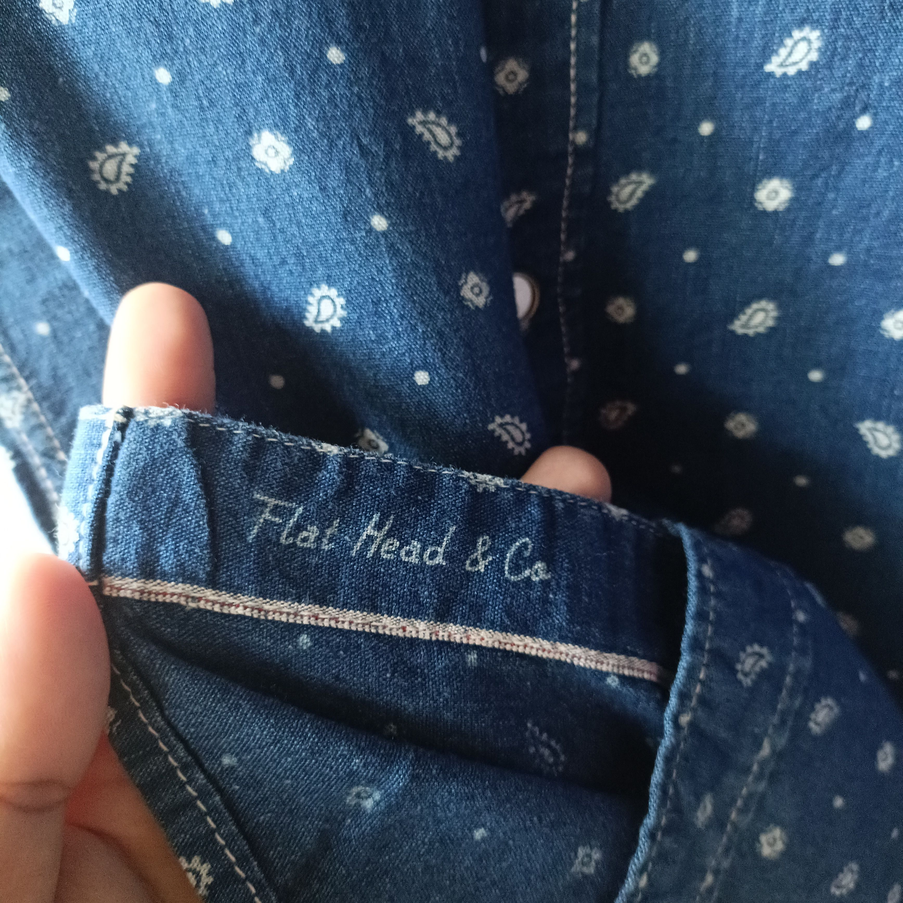 The Flat Head The Flat Head Denim Paisley Western Shirt Size US S / EU 44-46 / 1 - 7 Thumbnail