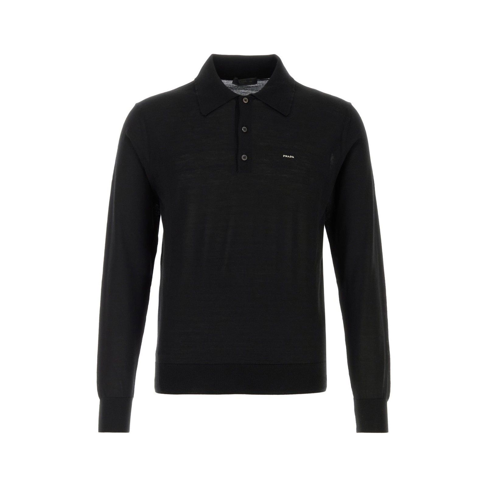 Prada PRADA Black Wool Polo Shirt New & Authentic (Men's size:L;) Size US L / EU 52-54 / 3 - 1 Thumbnail