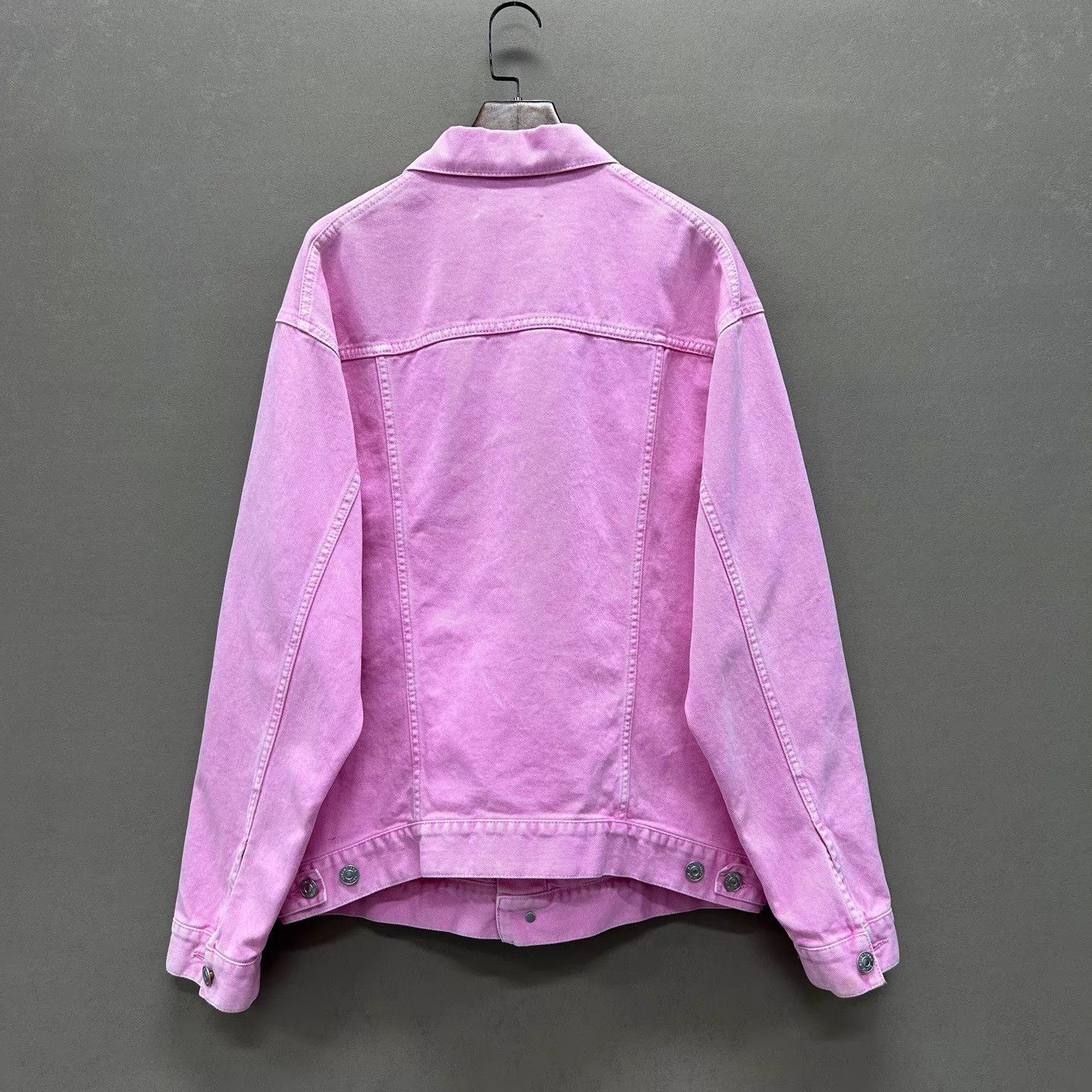 Balenciaga Balenciaga 99N Pink Logo Denim Jacket Women's 32 Size XXS / US 00 / IT 34 - 2 Thumbnail