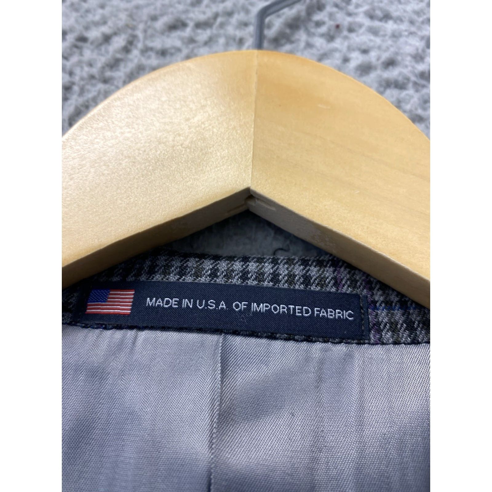 Hart Schaffner Marx VINTAGE Hart Schaffner Marx Men's Blue Gray Wool Sport Coat Jacket 42S Regular Fit Plaid Business Casual Size US XS / EU 42 / 0 - 4 Thumbnail