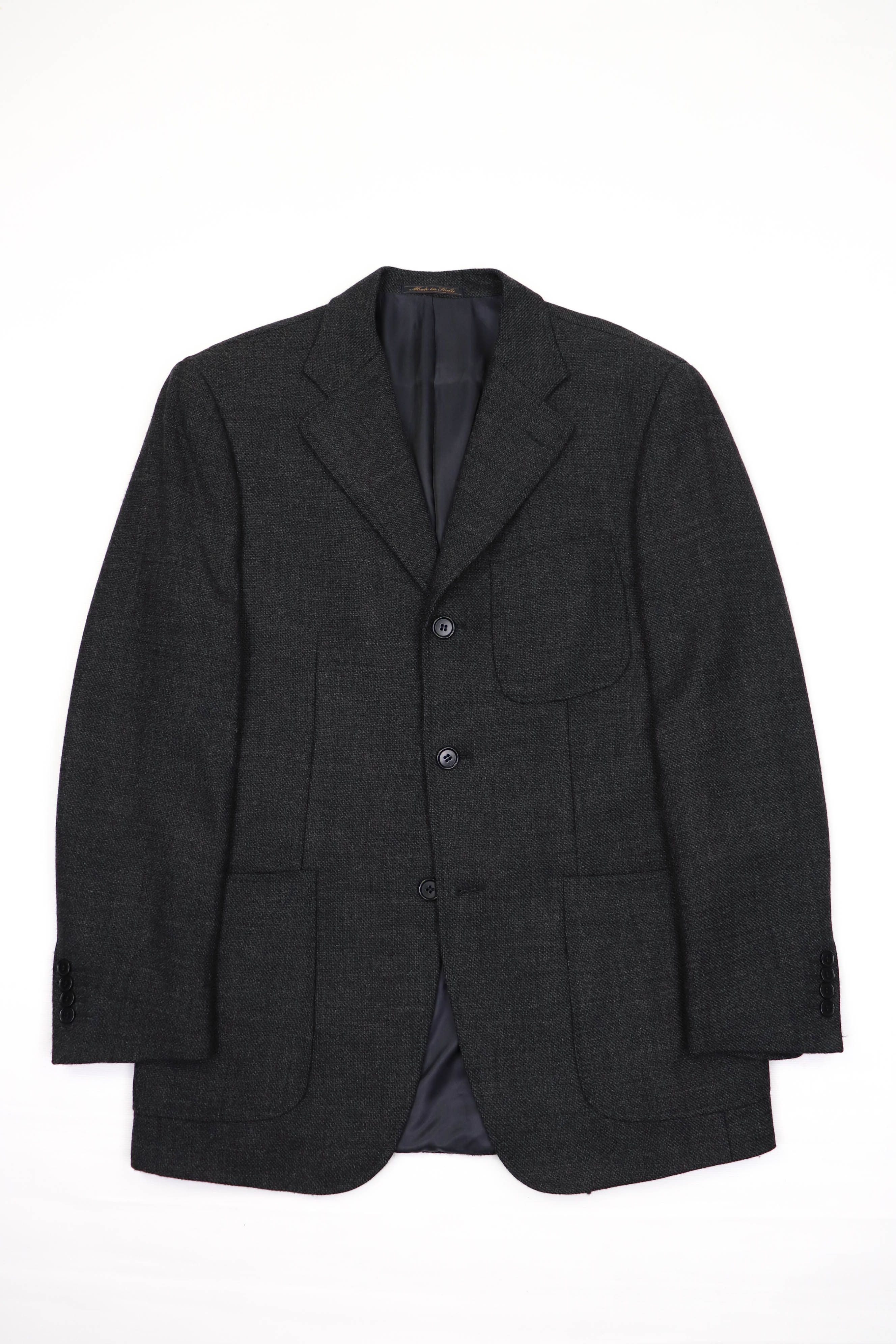 Sartoria Scuderi Loro Piana Zelander Charcoal Wool Blazer