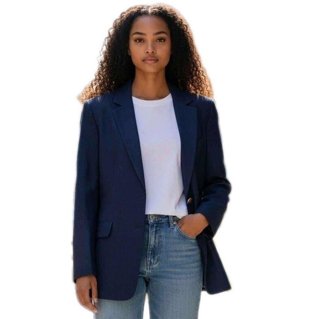 Talbots Talbots Italian Fabric 2-Button Navy Viscose Linen Blend Bla Size XL / US 12-14 / IT 48-50 - 1 Thumbnail