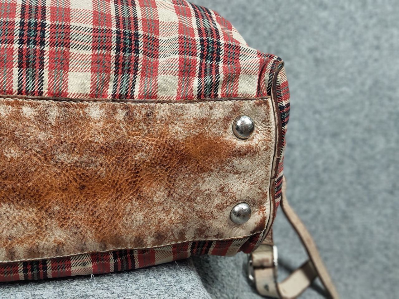 numero 10 Numero 10 Design Monzeglio tartan travel Canvas Leather Bag Size ONE SIZE - 12 Thumbnail