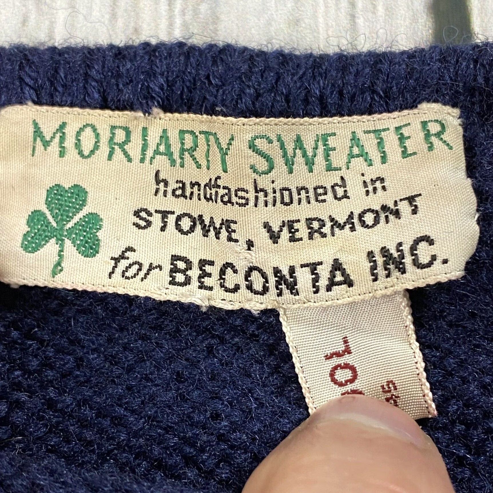 Vintage VINTAGE Moriarty Ski Sweater 1970s Heavy Knit 100% Wool Navy Blue Red Size S/M Mens Size US S / EU 44-46 / 1 - 2 Thumbnail